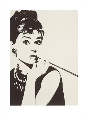 Reprodukce - Kult, Pop art, Vintage - Audrey Hepburn (Cigarello) I, Pyramid Studios