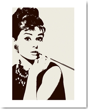 Reprodukce - Kultovní & Pop Art & Vinobraní - Audrey Hepburn (Cigarello), Pyramid Studios