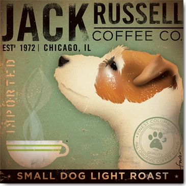 Reprodukce - Kultovní & Pop Art & Vinobraní - Jack Russell Caffee Co., Stephen Fowler