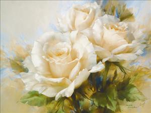 Reprodukce - Květiny - Bouquet of White Roses, Igor Levashov