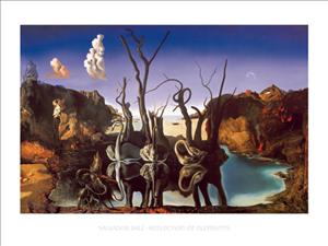 Reprodukce - MU - Surrealismus - Cygnes reflétant des éléphants, Salvador Dali
