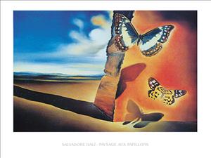 Reprodukce - MU - Surrealismus - Paysage aux papillons, Salvador Dali