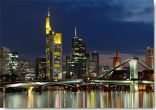 Reprodukce - Tisk na plátno - Frankfurt Main Skyline Abend