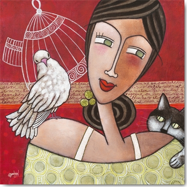 Reprodukce - Tisk na plátno - Peace and Love, Géraldine Bandiziol