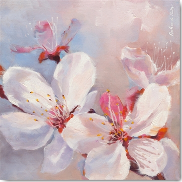 Reprodukce - Tisk na plátno - Prunus en fleurs I, Emmanuelle Mertian de Muller