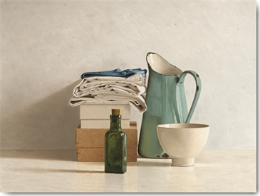Reprodukce - Tisk na plátno - Two Boxes, Cloths, Bottle, Jug and Bowl, Willem de Bont