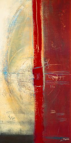 Reprodukce - Abstraktní - Lignes rouges II, Carole Bécam