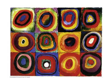 Reprodukce - Abstraktní malba - Farbstudie Quadrate, Wassily Kandinsky