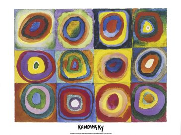 Reprodukce - Abstraktní malba - Farbstudie Quadrate, Wassily Kandinsky
