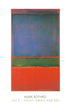 Reprodukce - Abstraktní malba - No.6 (Violet,Green and Red) 1957, Mark Rothko