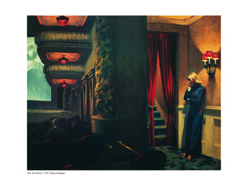 Reprodukce - Americká scéna - New York Movie, 1939, Edward Hopper