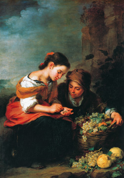 Reprodukce - Baroko - Die kleine Obsthändlerin, B.E. Murillo