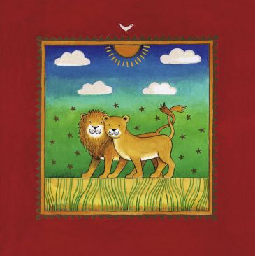 Reprodukce - Dětské - Two little lions, Linda Edwards
