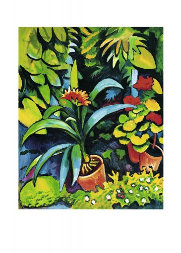 Reprodukce - Expresionismus - Blumen im Garten, August Macke