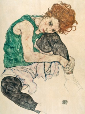 Reprodukce - Expresionismus - Donna Seduta, 1917, Egon Schiele