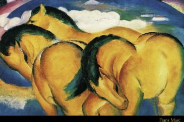 Reprodukce - Expresionismus - Little yellow Horses, Franz Marc