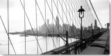 Reprodukce - Fotografie - Manhattan seen through Cables of Brooklyn Bridge