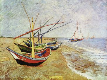 Reprodukce - Impresionismus - Barche sulla spiaggia, Vincent van Gogh