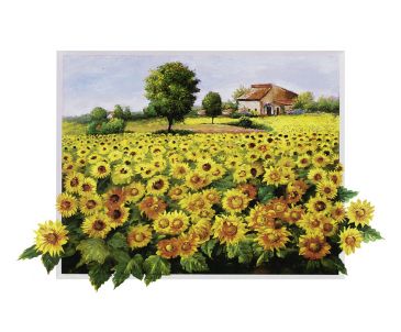 Reprodukce - Krajinky - Filed with Sunflowers, Johan Bosman