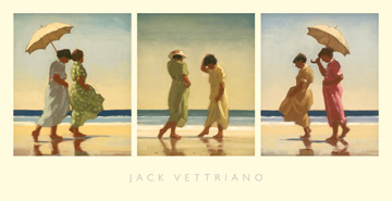 Reprodukce - Lidé - Summer Days - Triptych, Jack Vettriano