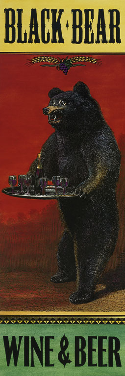 Reprodukce - Poster art - Black Bear, Wine & Beer, Penny Wagner
