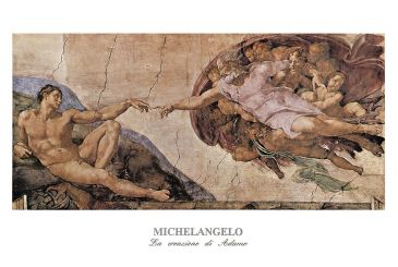 Reprodukce - Renesance - La creazione di Adamo, Michelangelo